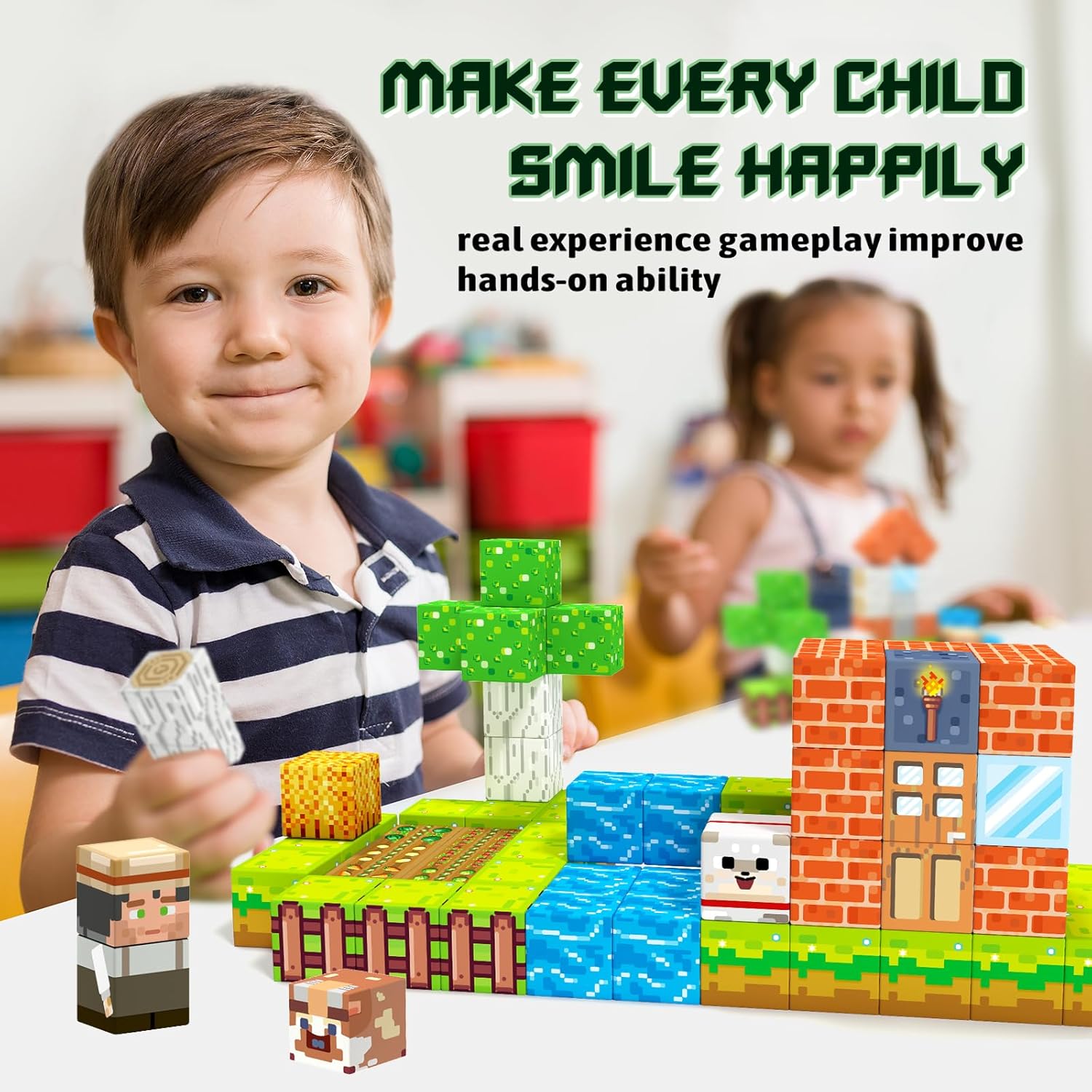 Magnetic Farm Cube Building Blocks 110 pieces - 016