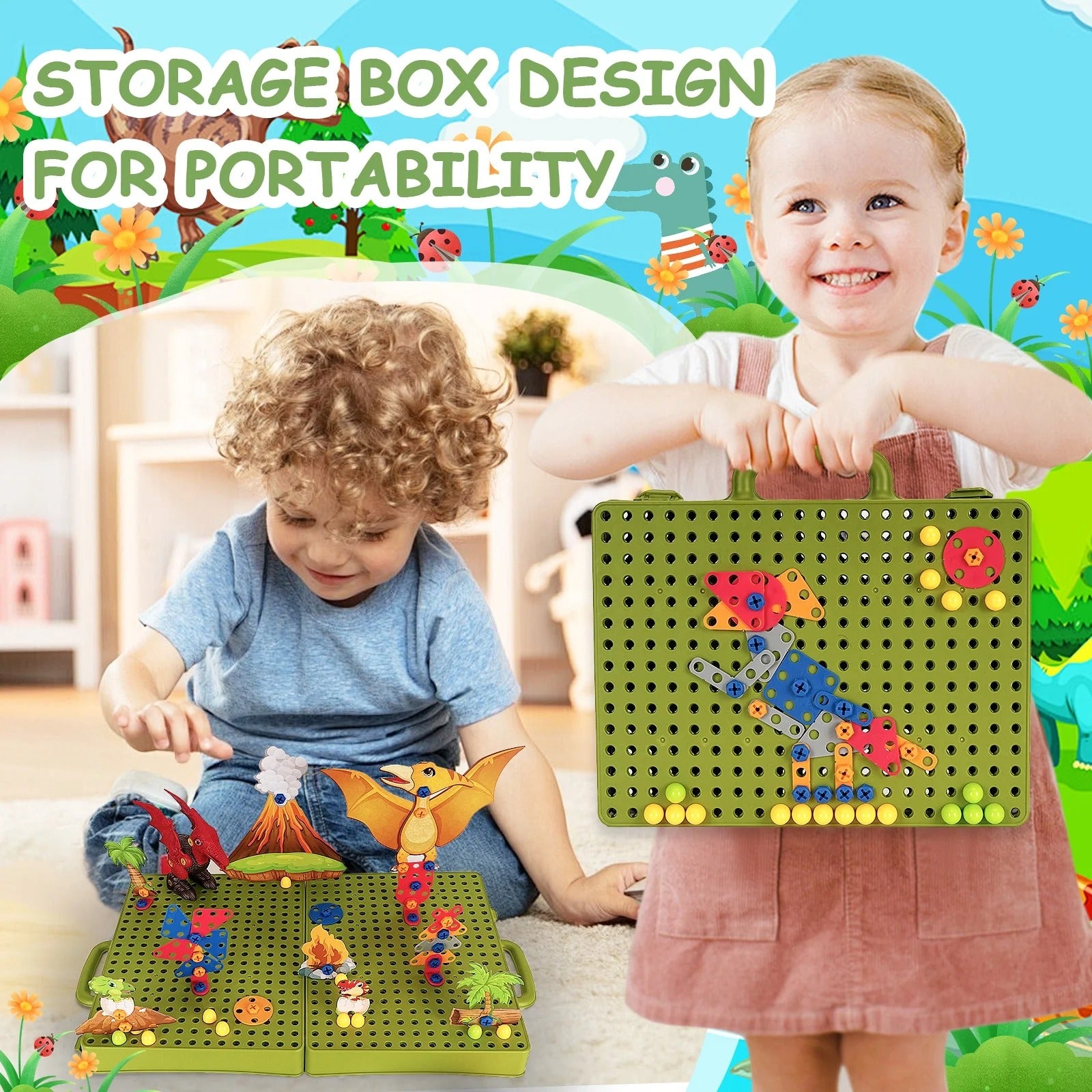 5in1 Projector Painting with Dinosaur Assembling Screw Play Figure - 117