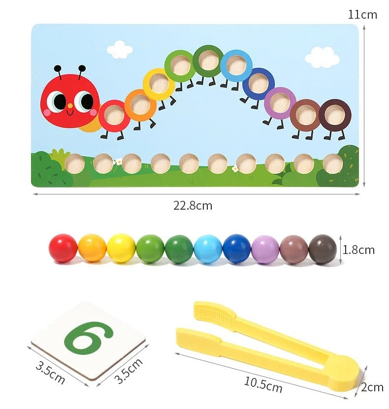 Montessori Caterpillar Maths and Colorful Beads Learning - 549 - Default Title - Odeez | Educational Toys Pakistan 
