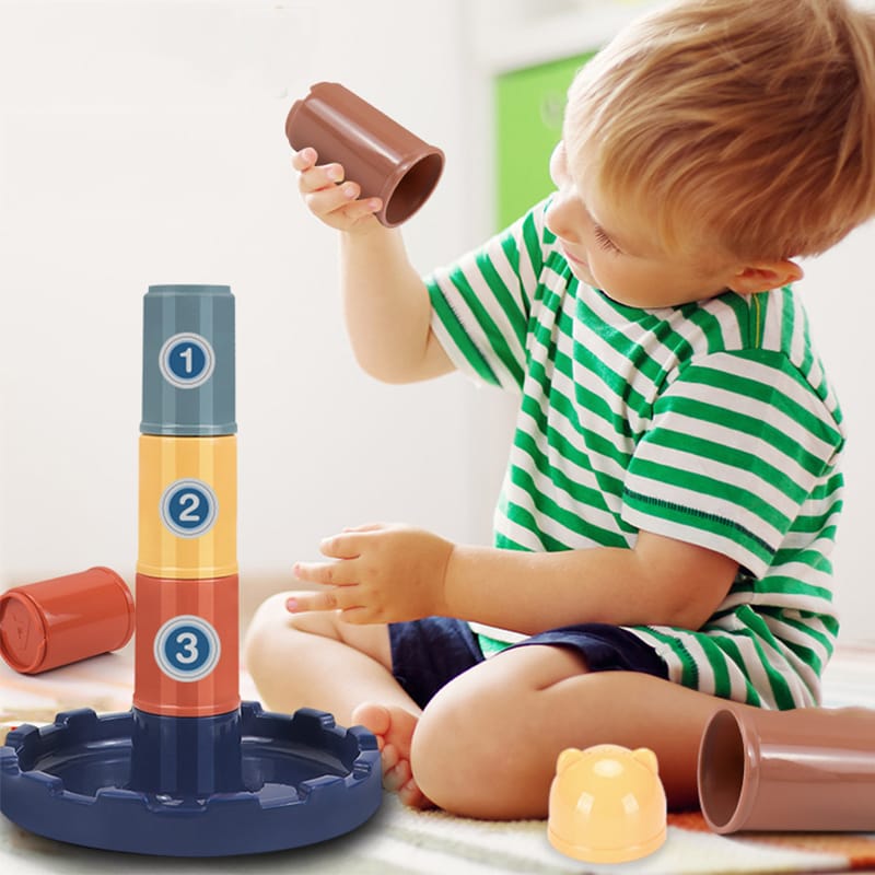 2in1 Stacking Cups and Ring Tower Play Set - 667 - Default Title - Odeez | Educational Toys Pakistan 