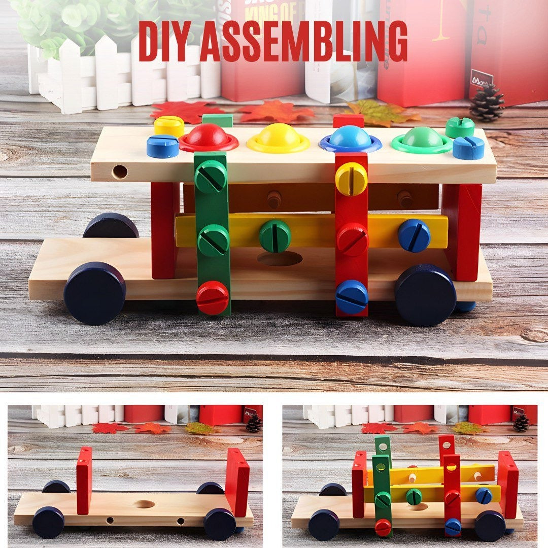Wooden Reassembly Nut Screw Car Kit - A21