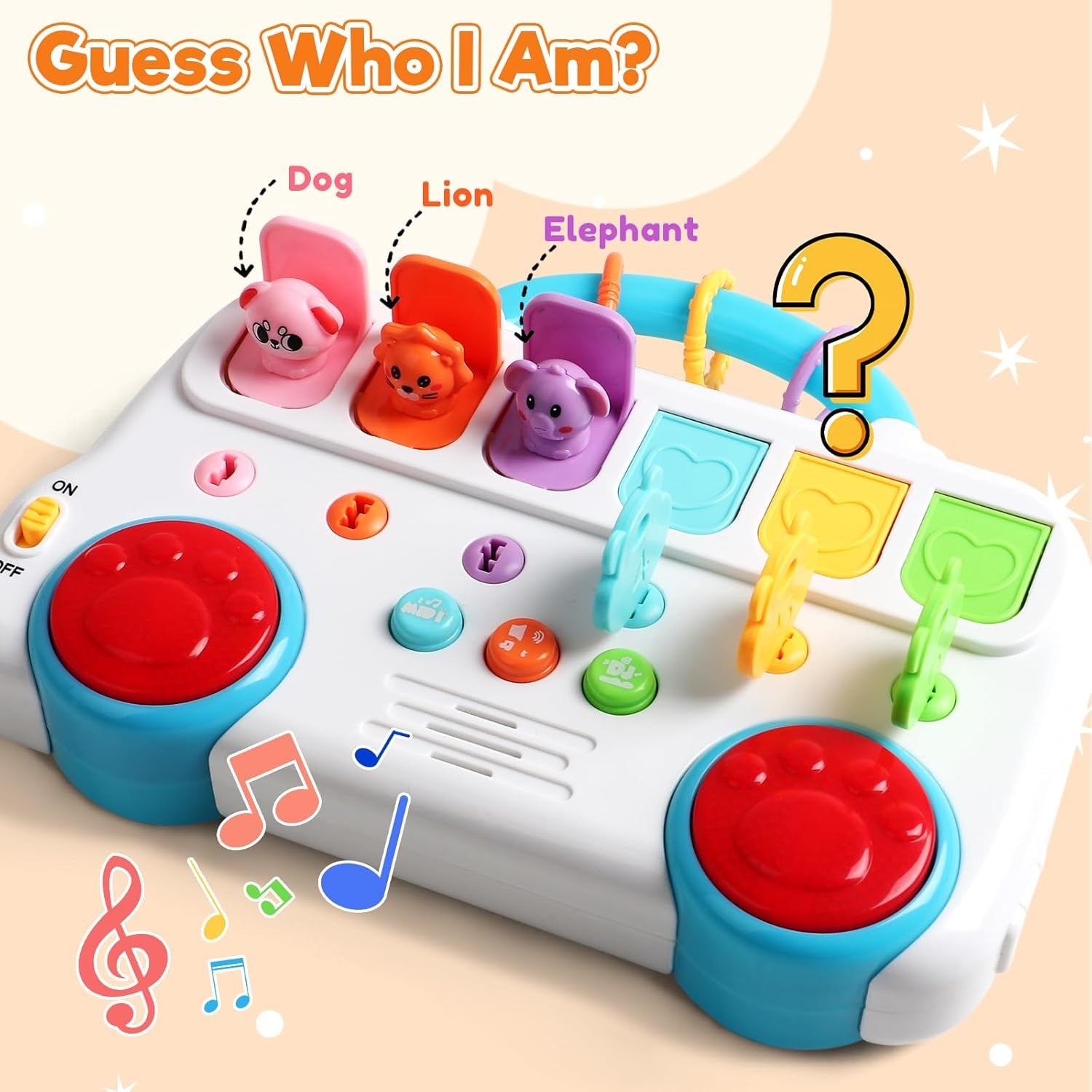 Interactive Pop Up Animal Sound Color Recognition Key Set - 940