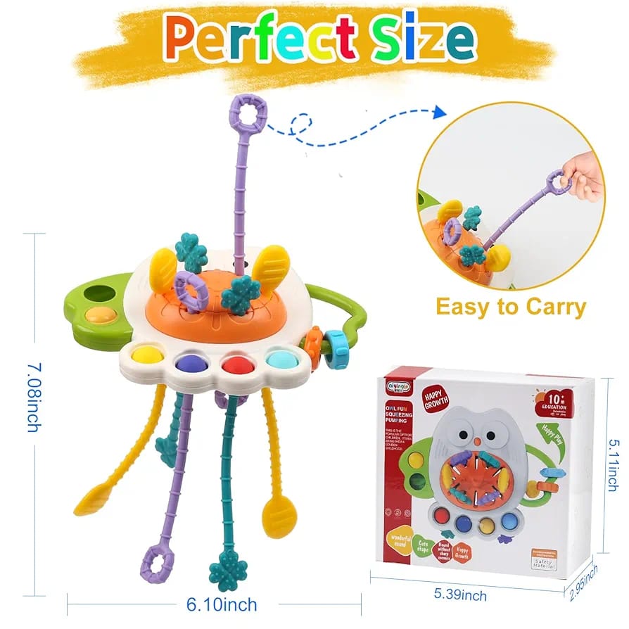 Owl Pull String Pop Sensory Baby Toy - 830