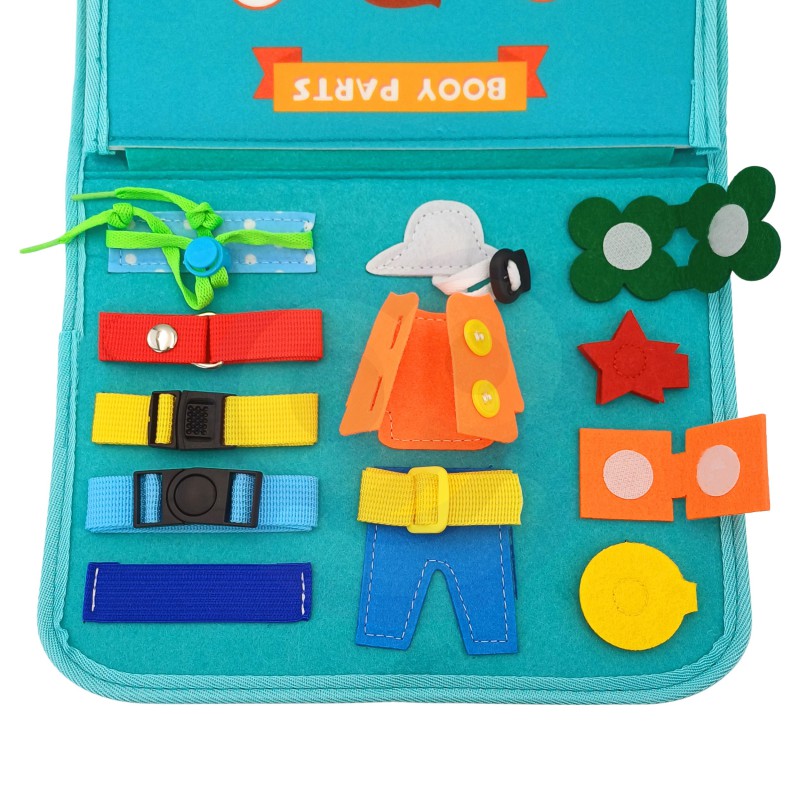 Busy Dinosaur Montessori Sensory Book 4 Double Sided Pages - 071