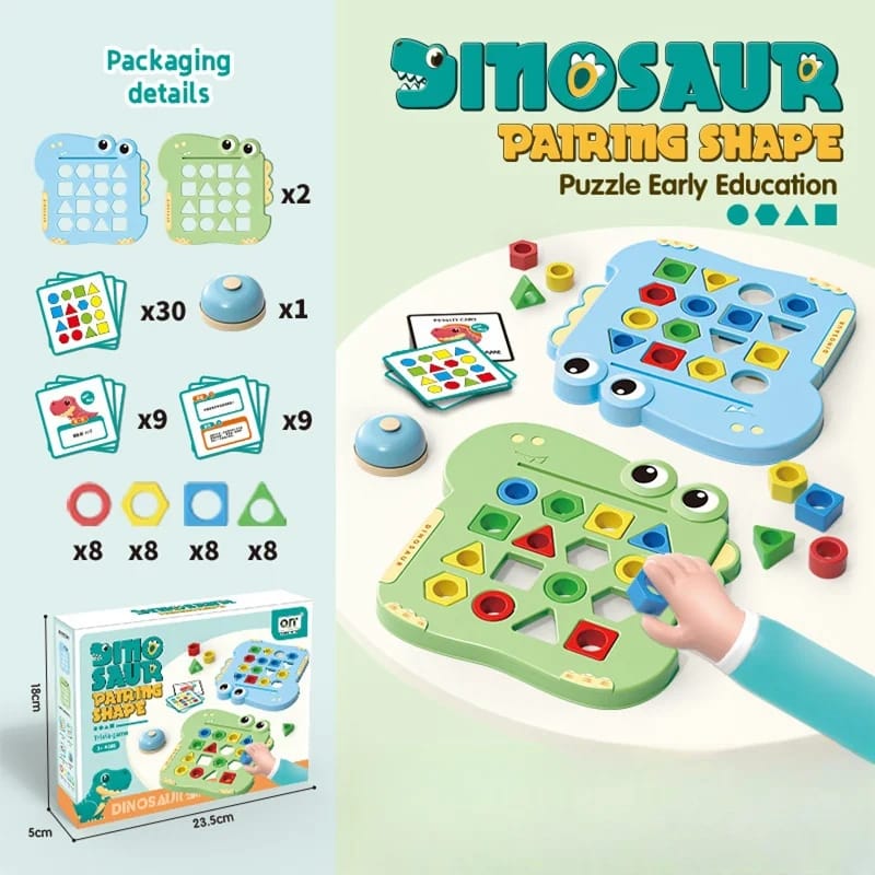 Dinosaur Pairing Shape Pattern Cards Challenge Multiplayer - 134 - Default Title - Odeez | Educational Toys Pakistan 