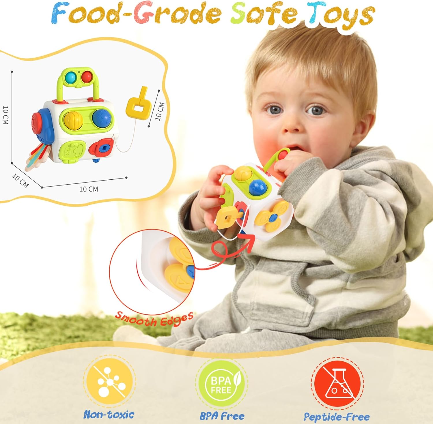 Montessori Sensory Busy Learning Cube - 19A - Default Title - Odeez | Educational Toys Pakistan 