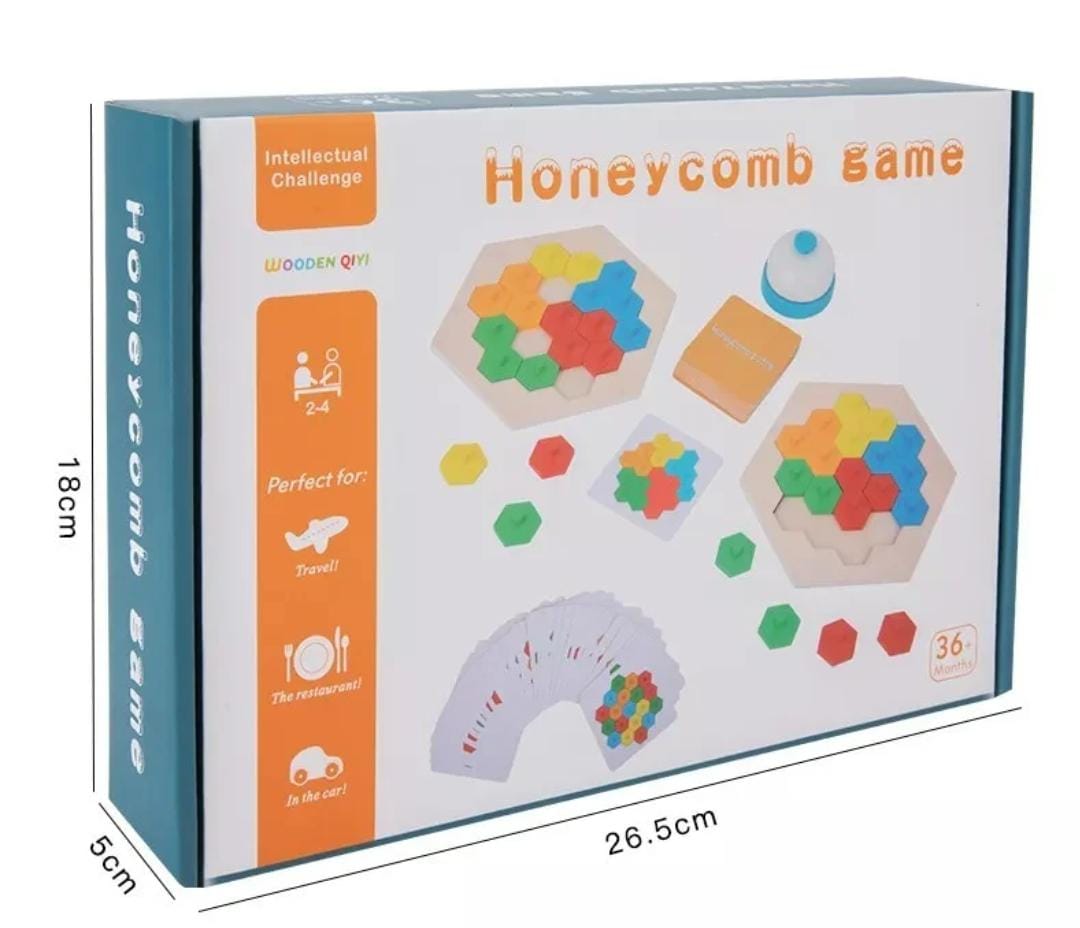 Multiplayer Honeycomb Pattern Challenge Wooden Puzzle - 576