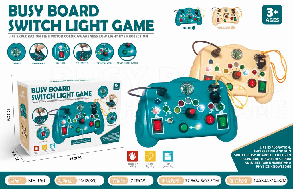 Sensory Activity Busy Learning  Board Switch Light Game - 156 - Default Title - Odeez | Educational Toys Pakistan 