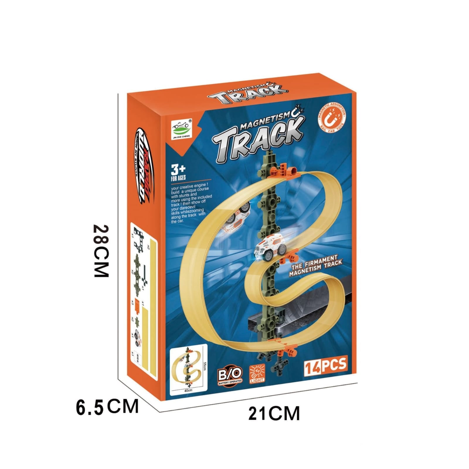 DIY Magnetism Racing Car Track Battery Operated 14 pieces - 542