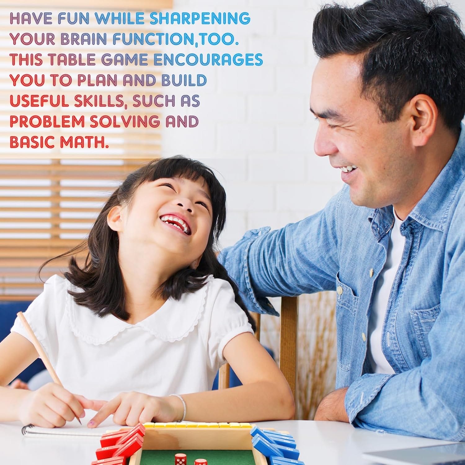 Colorful Wooden Dice Number Game for Family - 748