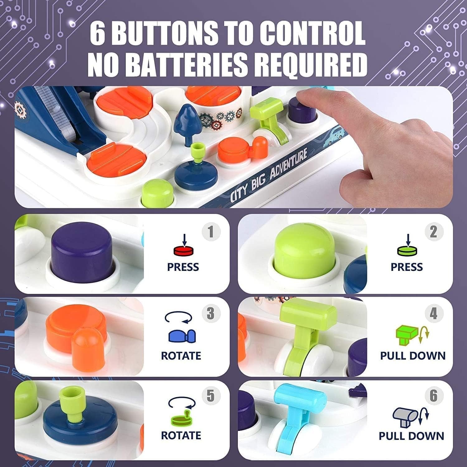 DIY Car Adventure Track Mechanical 4 Cars - 02A