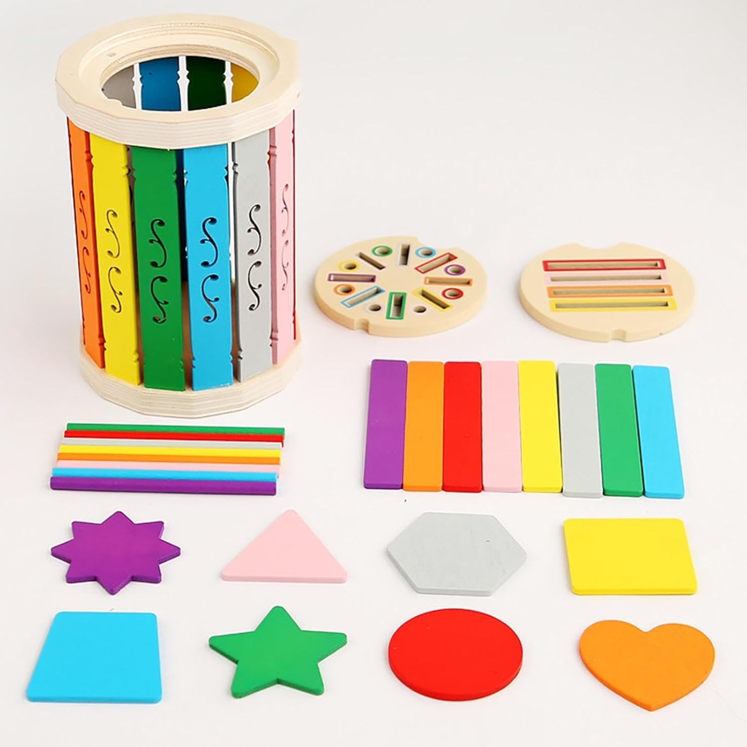 Color Sorting Activity Wooden Bucket - 593