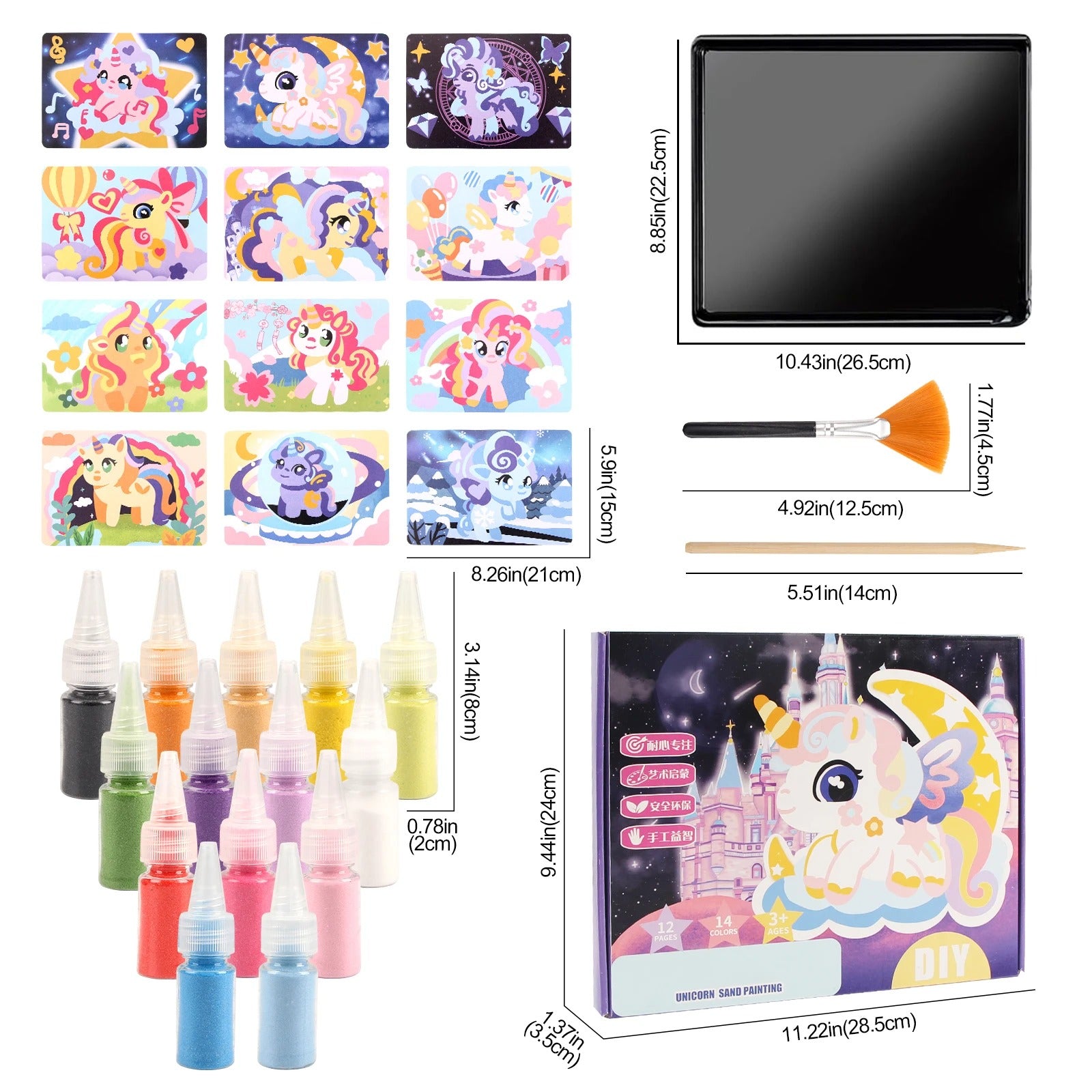 DIY Unicorn Sand Art Painting Creative Kit 12 Patterns - 103