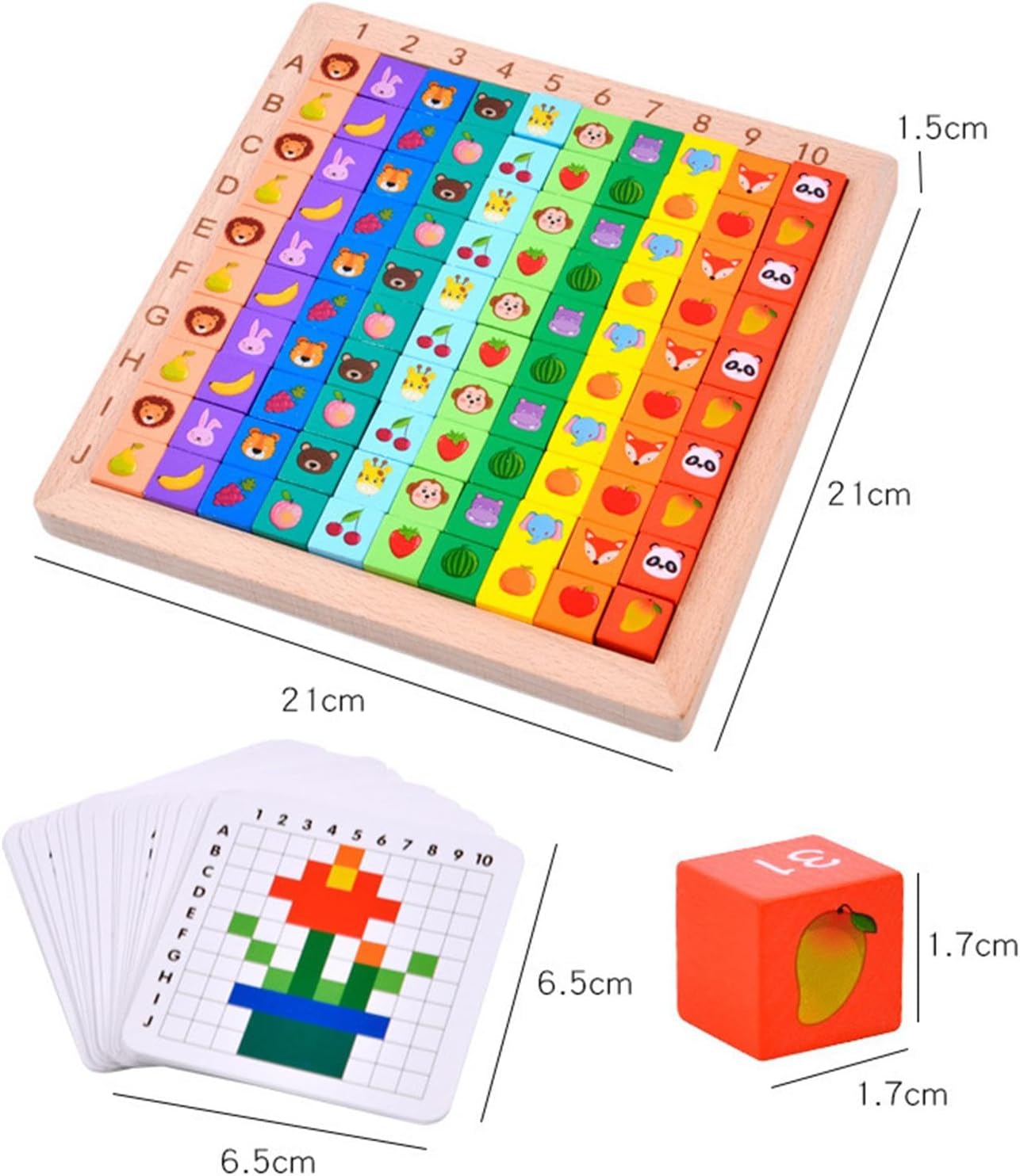 Wooden Multifunctional Number, Alphabet and Animals Pattern Blocks - 096 - Default Title - Odeez | Educational Toys Pakistan 