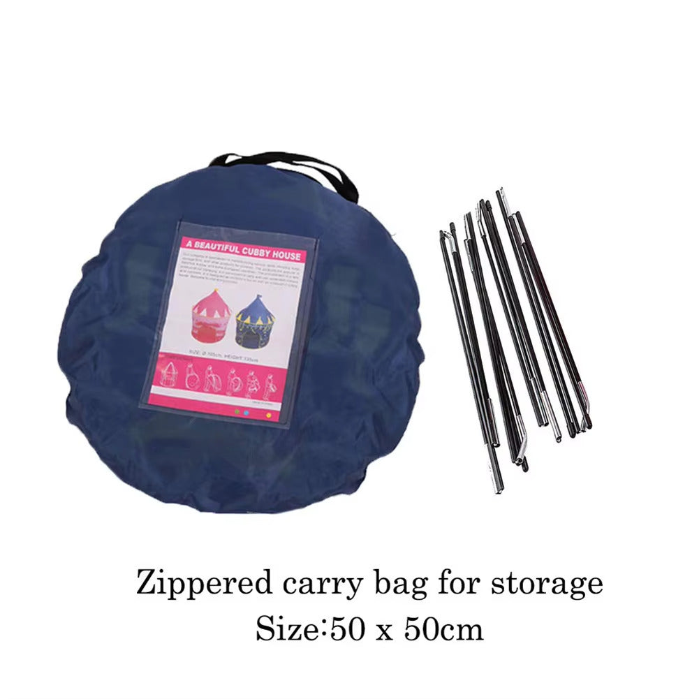 Kids Folding Castle Play Tent House for Indoor and Outdoor Play - Blue-Pink - Odeez | Educational Toys Pakistan 