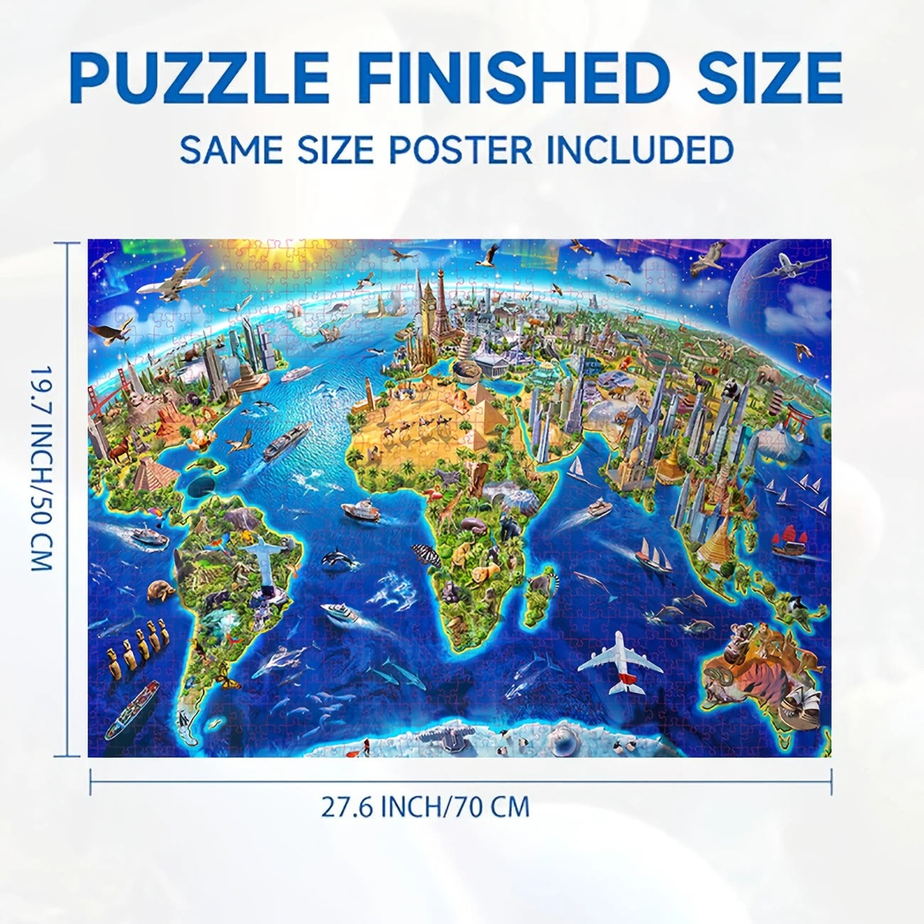 World Landmarks Map Jigsaw Puzzle 1000 pieces - 090