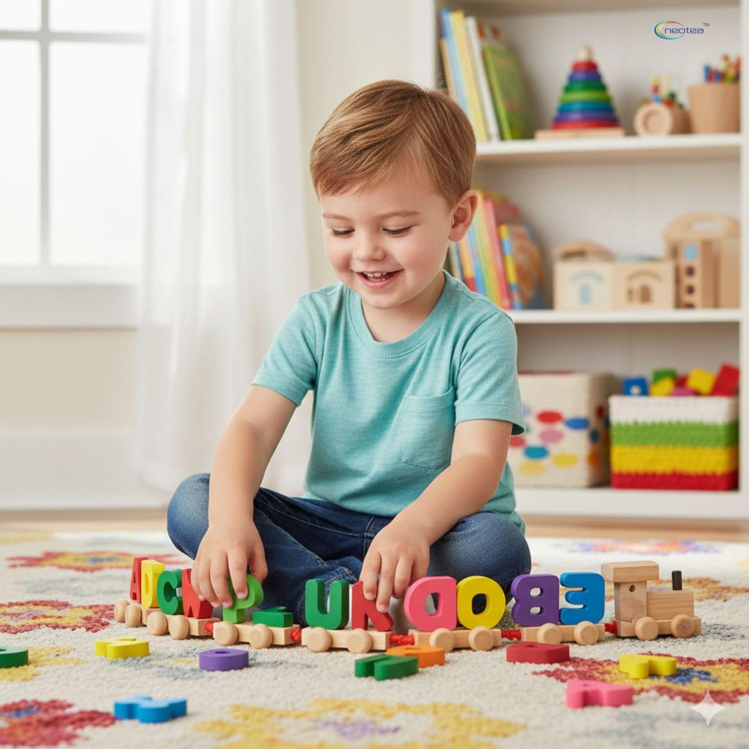 Wooden Colorful Alphabet Hook Train A to Z - 014