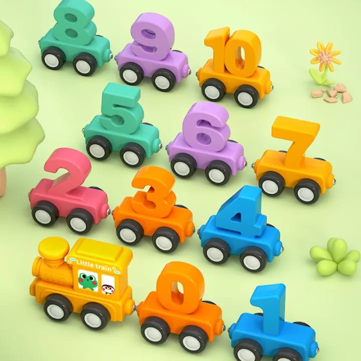Colorful Plastic Magnetic Digital Number Train - 86A - Default Title - Odeez | Educational Toys Pakistan 