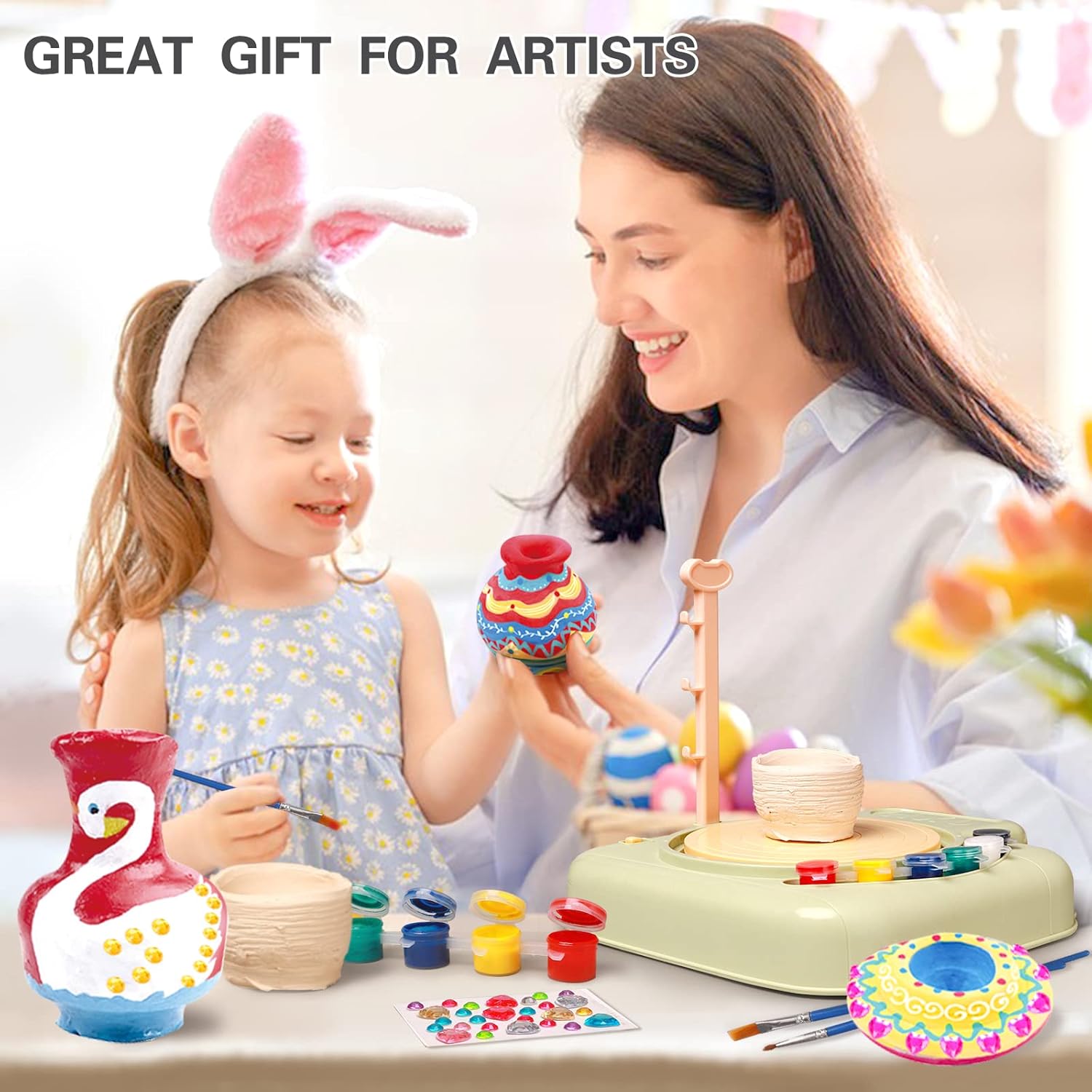 DIY Pottery Electric Machine with Paints - 30A