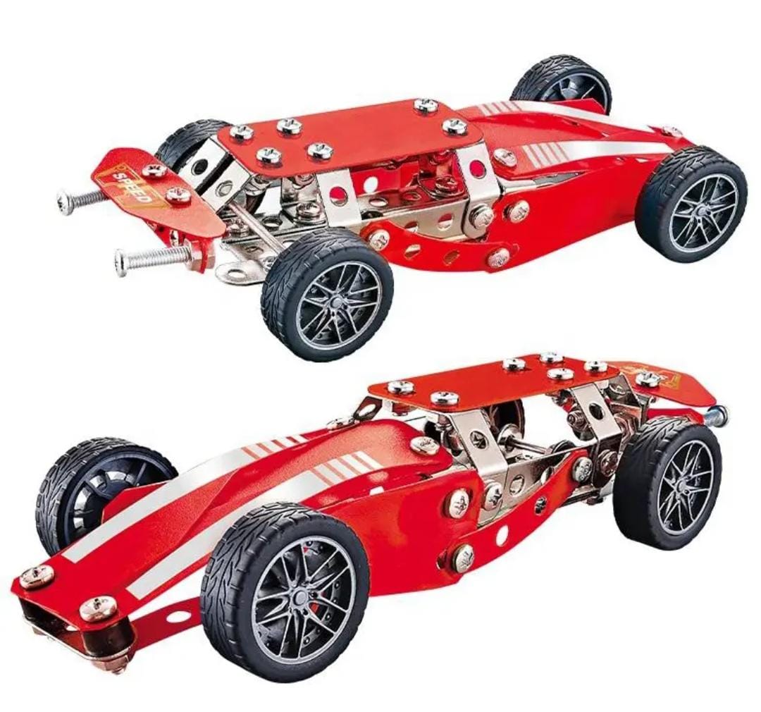 Build and Play Steel Racing Car Construction 133 pieces - 241 - Default Title - Odeez | Educational Toys Pakistan 
