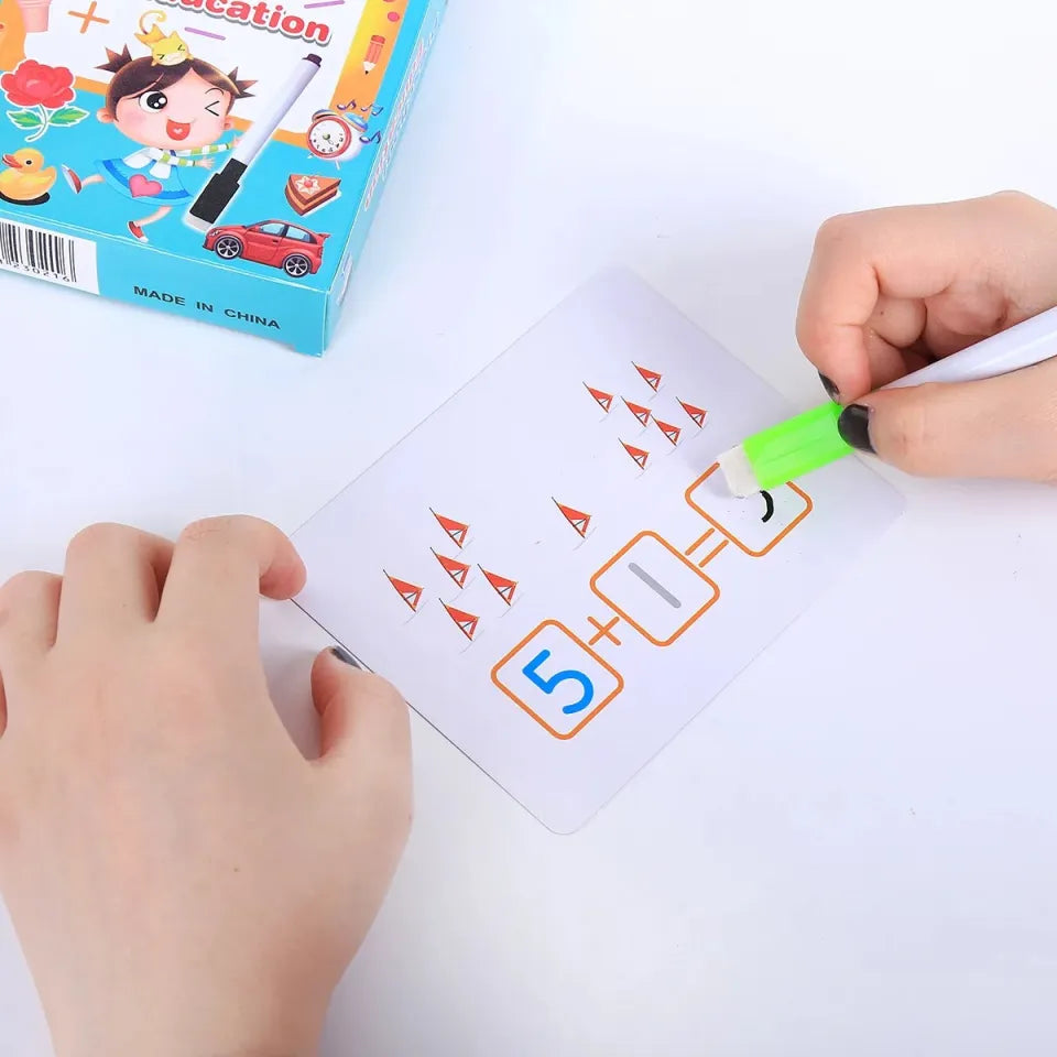 Erasable Numbers With Marker Activity Toy Flashcards for Kids