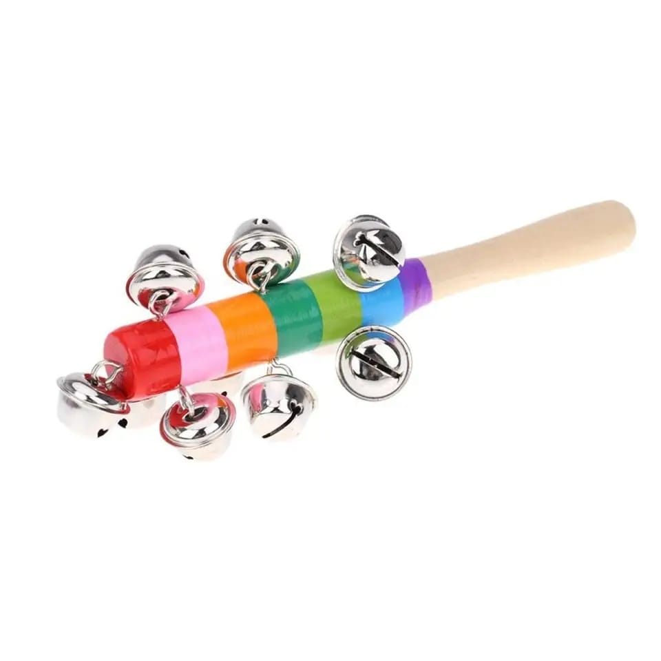 Hand Bell Stick Wooden Baby Rattle - 334 - Default Title - Odeez | Educational Toys Pakistan 