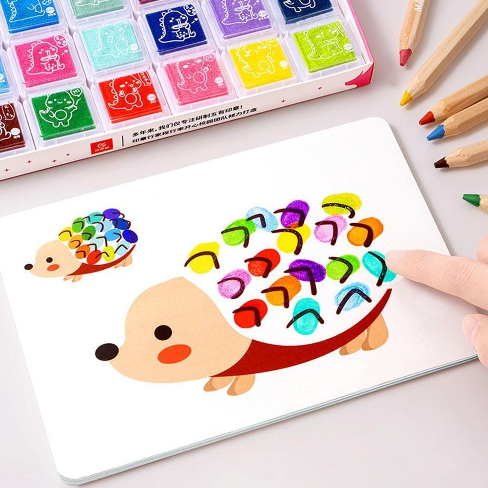 DIY Creative Finger Painting Doodle Art Book Kit - 12 Colors - Default Title - Odeez | Educational Toys Pakistan 