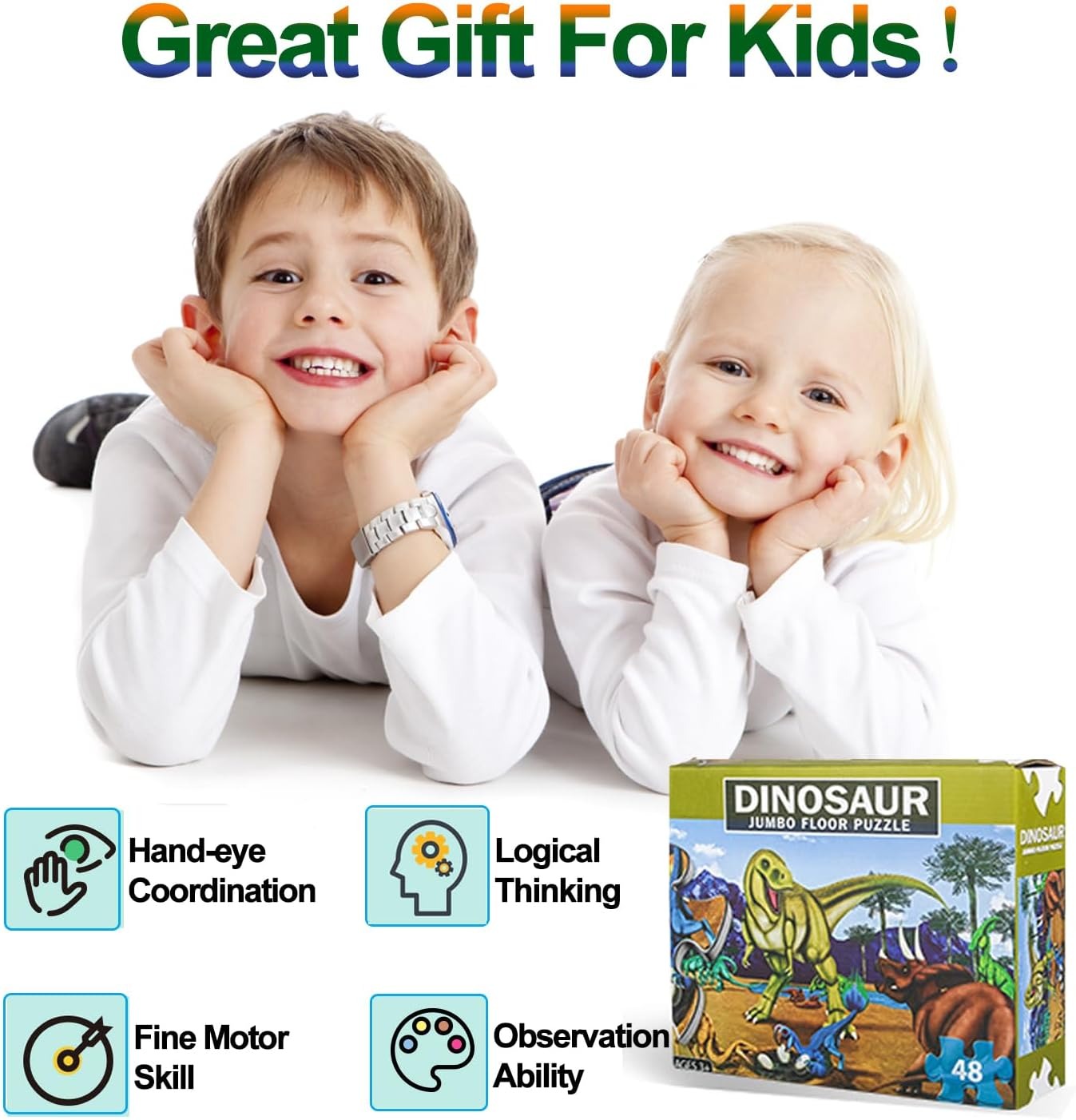 Dinosaur Jumbo Floor Puzzle 48 pieces - 098 - Default Title - Odeez | Educational Toys Pakistan 