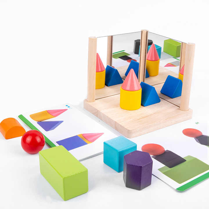 Mirror Wooden 3D Shape Pattern Blocks - 893 - Default Title - Odeez | Educational Toys Pakistan 