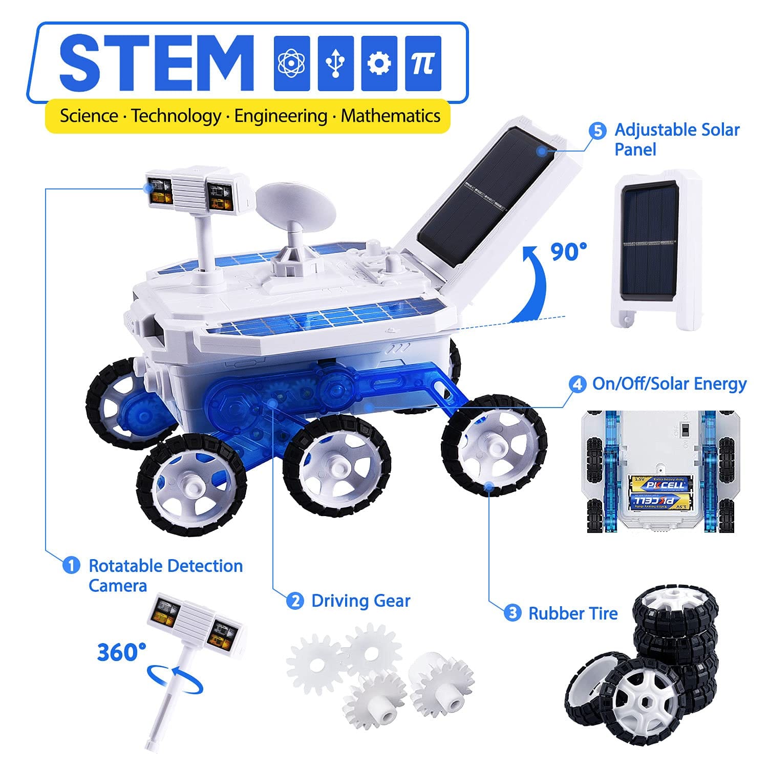 STEM DIY Solar Mars Exploration Car 4x4 - 6 Wheels - Default Title - Odeez | Educational Toys Pakistan 