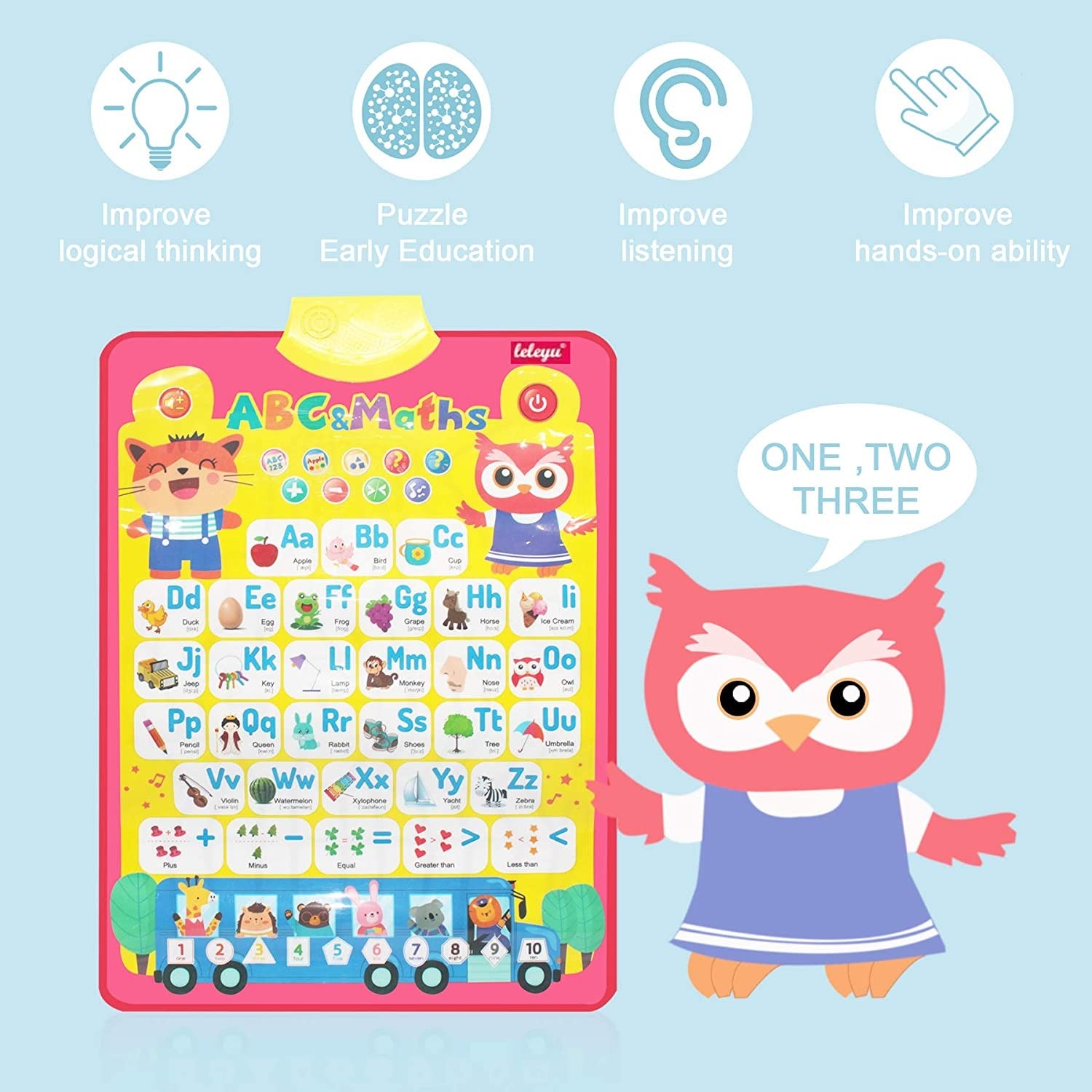 Interactive Alphabet and Number Talking Wall Chart - 796 - Default Title - Odeez | Educational Toys Pakistan 