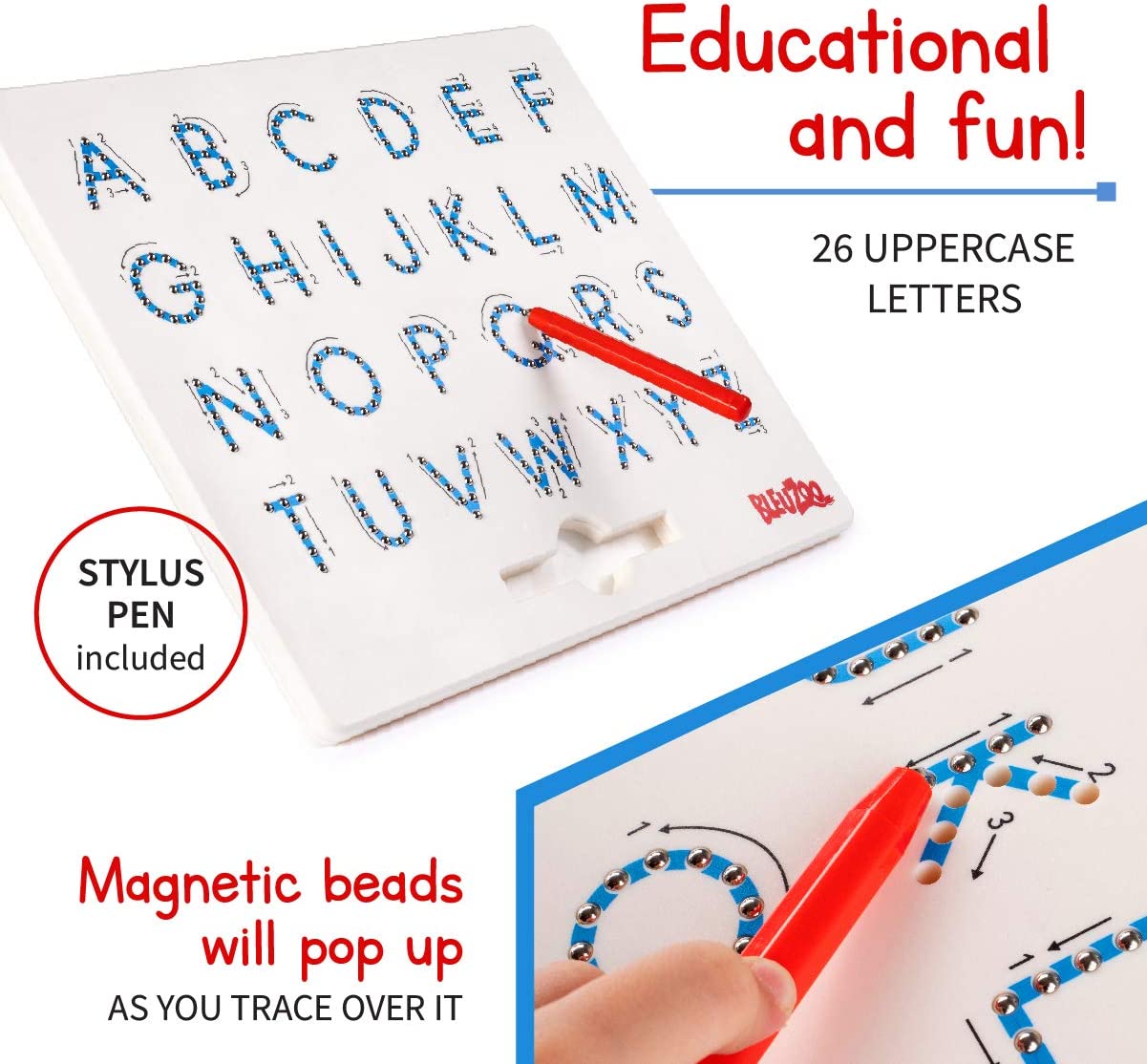 Magnetic Solid Uppercase Alphabet Tracing Magpad - 212 - Default Title - Odeez | Educational Toys Pakistan 