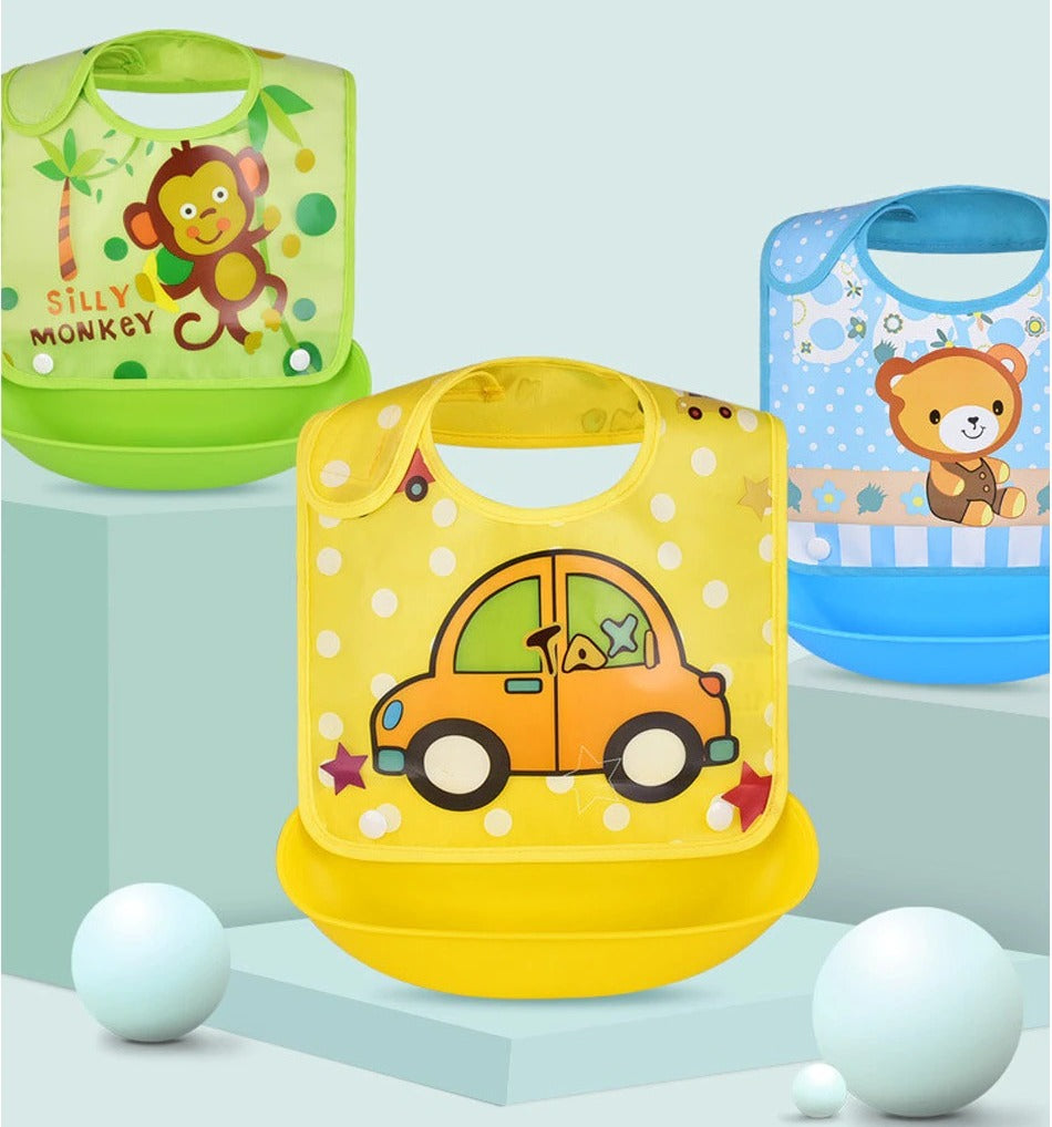 Premium Washable Baby Food Bib/Aprons - 175 - Default Title - Odeez | Educational Toys Pakistan 