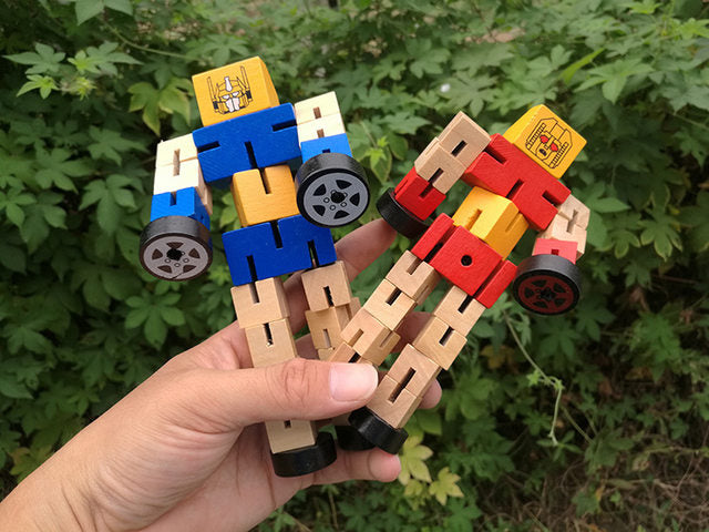 DIY Wooden Robot Transformation Twisting Blocks - 715 - Default Title - Odeez | Educational Toys Pakistan 
