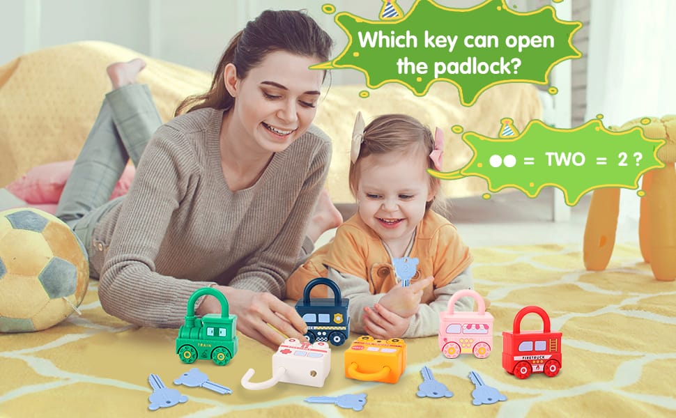 Number Recognition Matching Lock and Key Train Set - 6 pieces - Default Title - Odeez | Educational Toys Pakistan 
