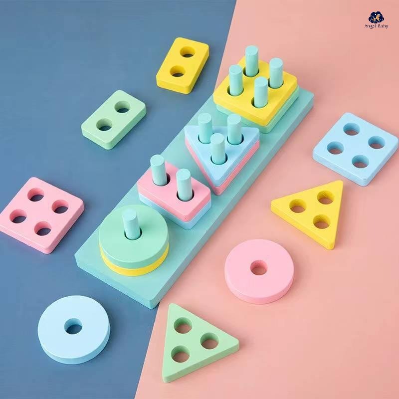 Wooden Four Columns Shape Sorting Kit - 738 - Default Title - Odeez | Educational Toys Pakistan 