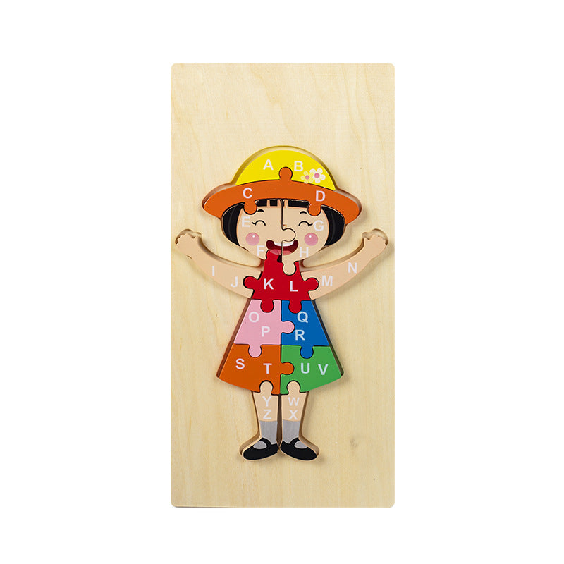 Wooden Alphabet Learning Jigsaw Puzzle Random Character - 191 - Default Title - Odeez | Educational Toys Pakistan 