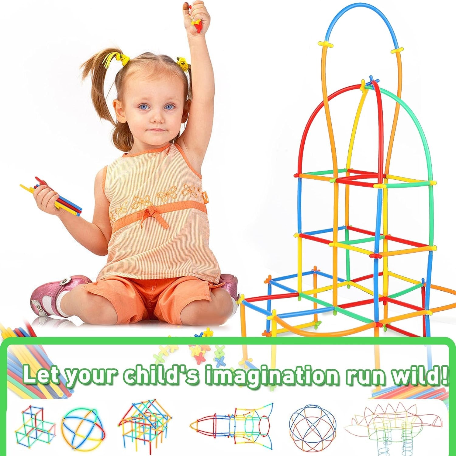 Straw Constructor STEM Building Blocks - 110 pieces - Default Title - Odeez | Educational Toys Pakistan 