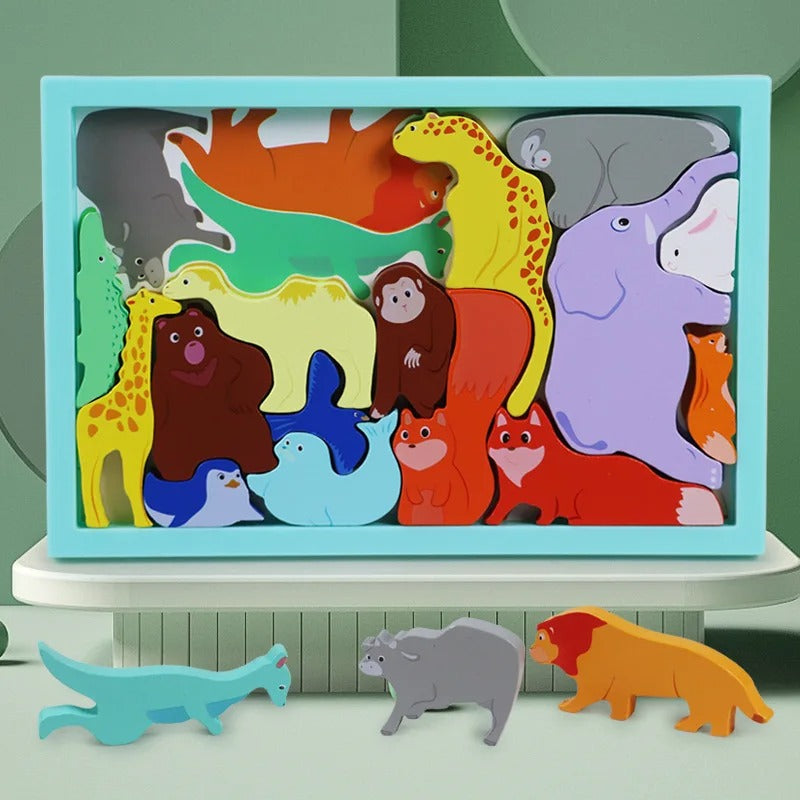 Wooden Logical Challenge Tray Blocks Game - Random Puzzle - Default Title - Odeez | Educational Toys Pakistan 