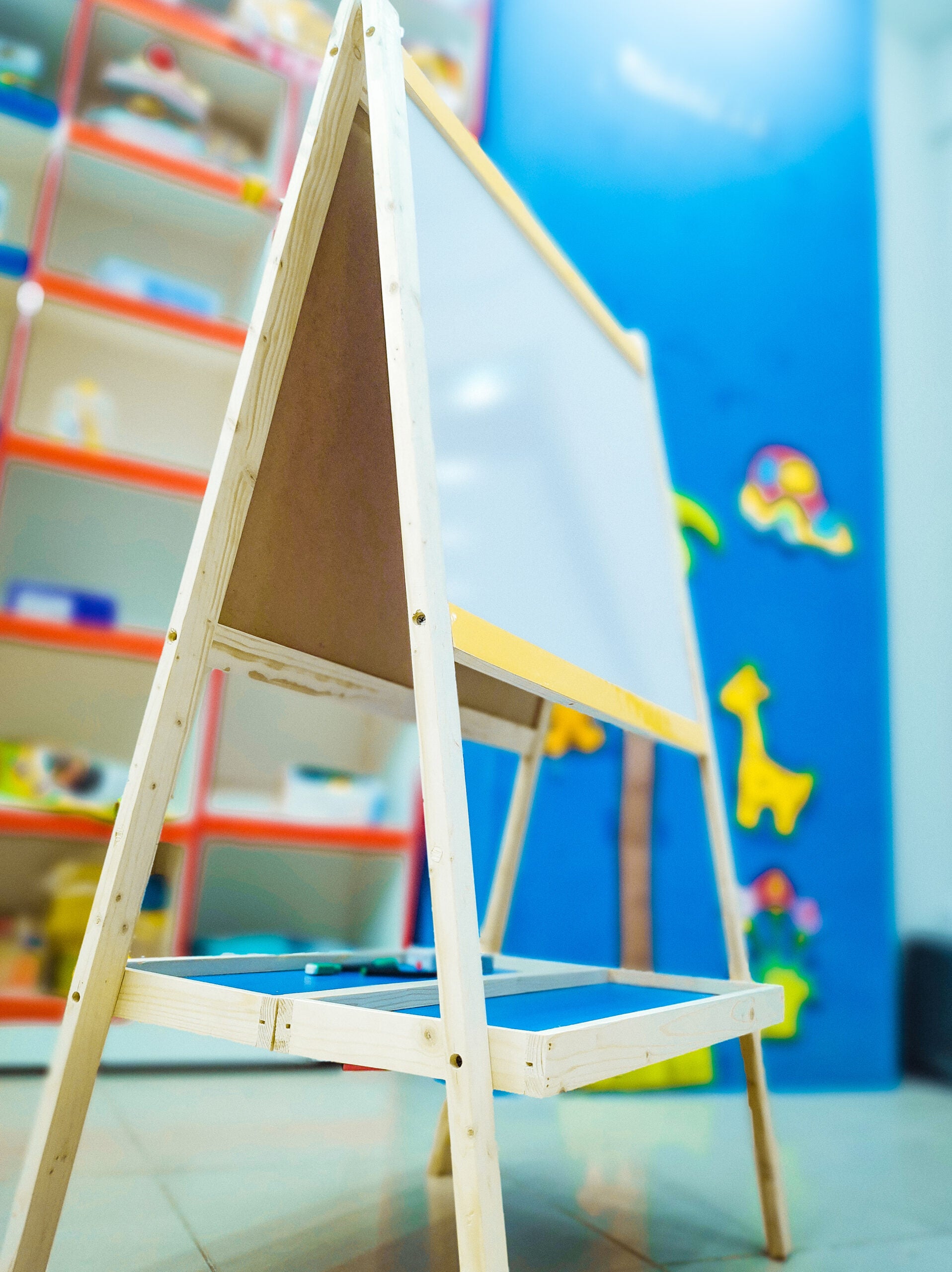 3 in 1 Multi Functional Wooden Easel White and Black Board For Kids - 005 - Default Title - Odeez | Educational Toys Pakistan 