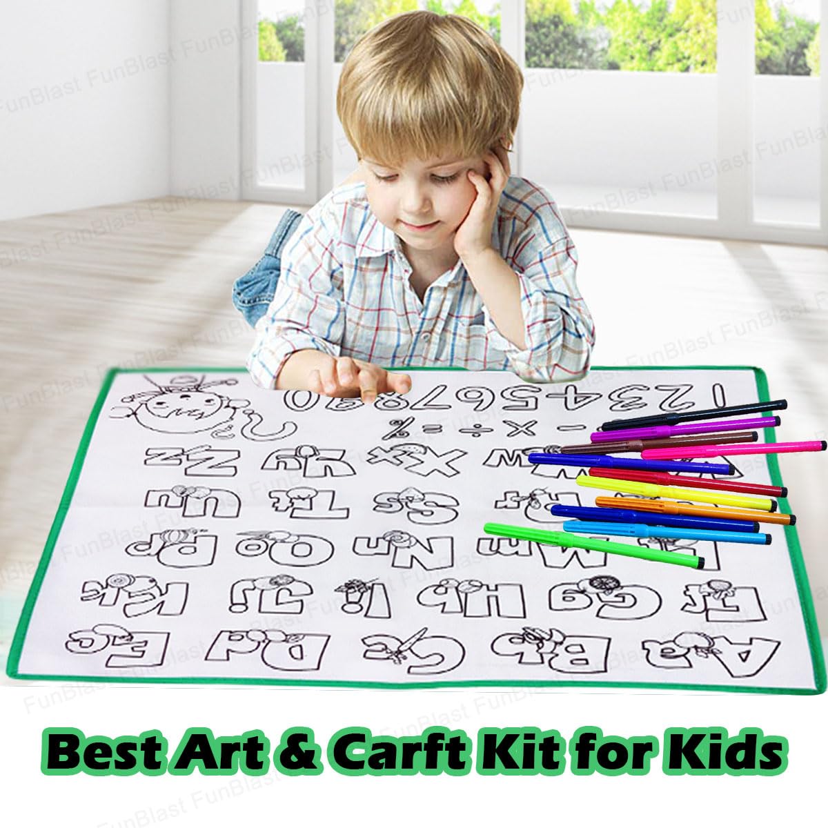 DIY Alphabet and Number Washable Coloring Mat - 57E - Default Title - Odeez | Educational Toys Pakistan 