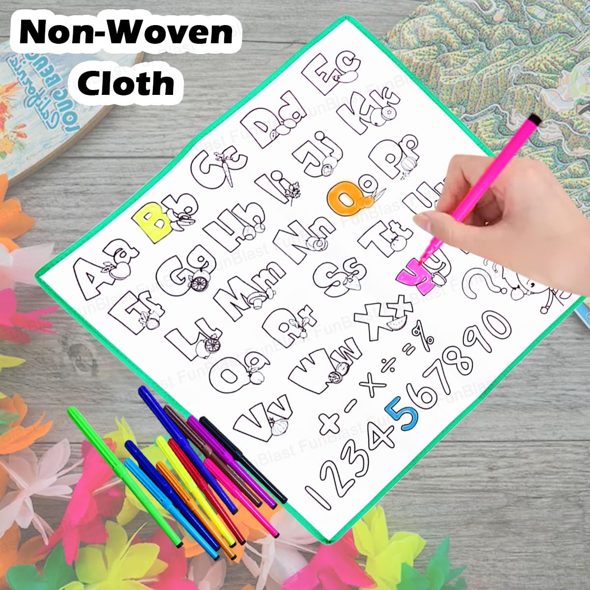 DIY Alphabet and Number Washable Coloring Mat - 57E - Default Title - Odeez | Educational Toys Pakistan 