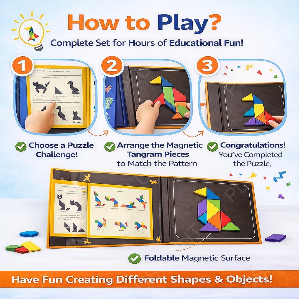 Tangram Woodiness Magnetic Puzzle Book - 949