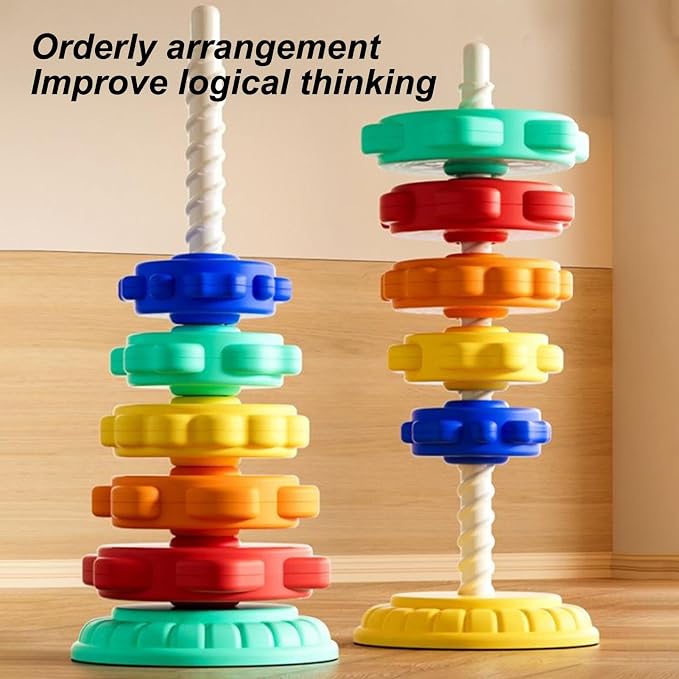 Colour Tower Stacking Toy Rotating Ring Puzzle for Kids - 688
