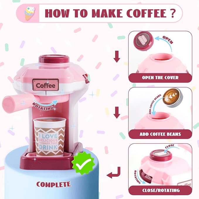 Kids Pretend Play Mini Coffee Machine Set - 617