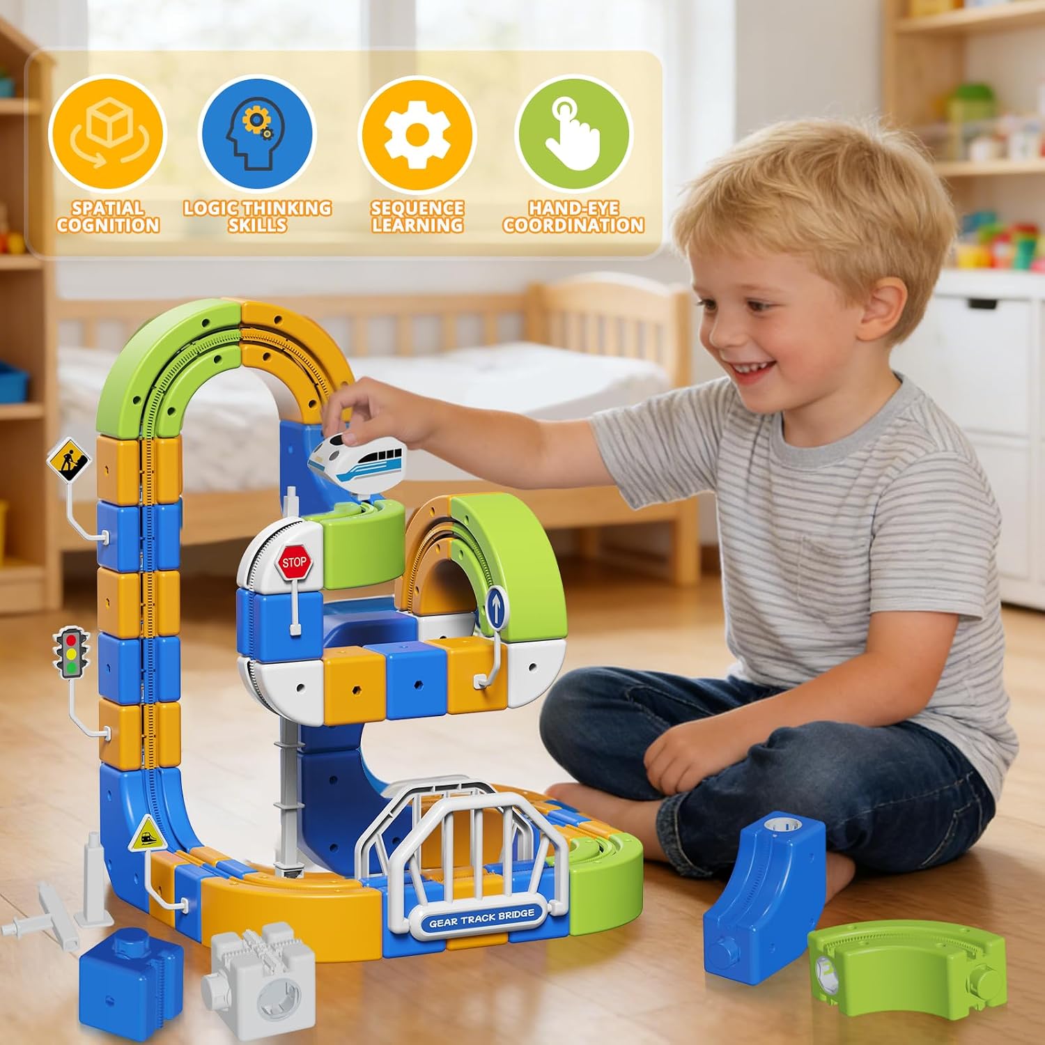 Electric Levitation 3D Magnetic Car Track Building Set 90 pcs - 006