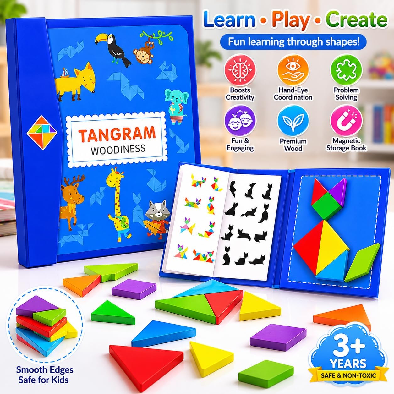 Tangram Woodiness Magnetic Puzzle Book - 949