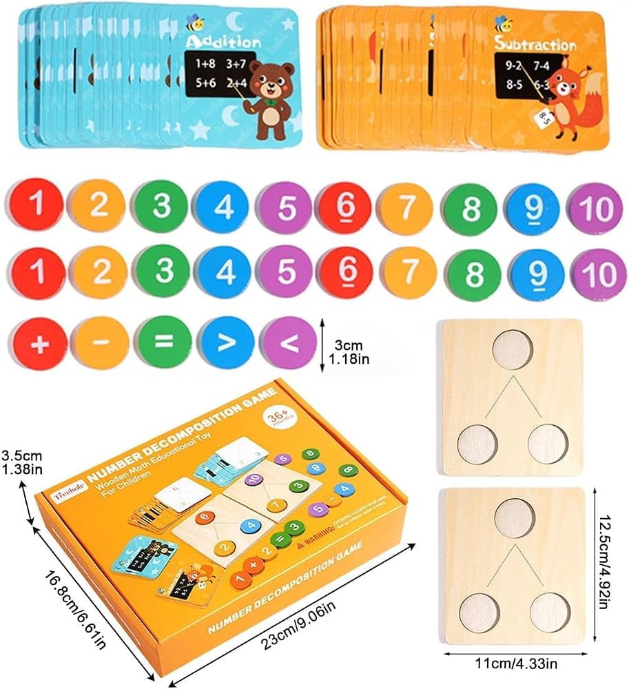 Wooden Number Decomposition Math Learning Game