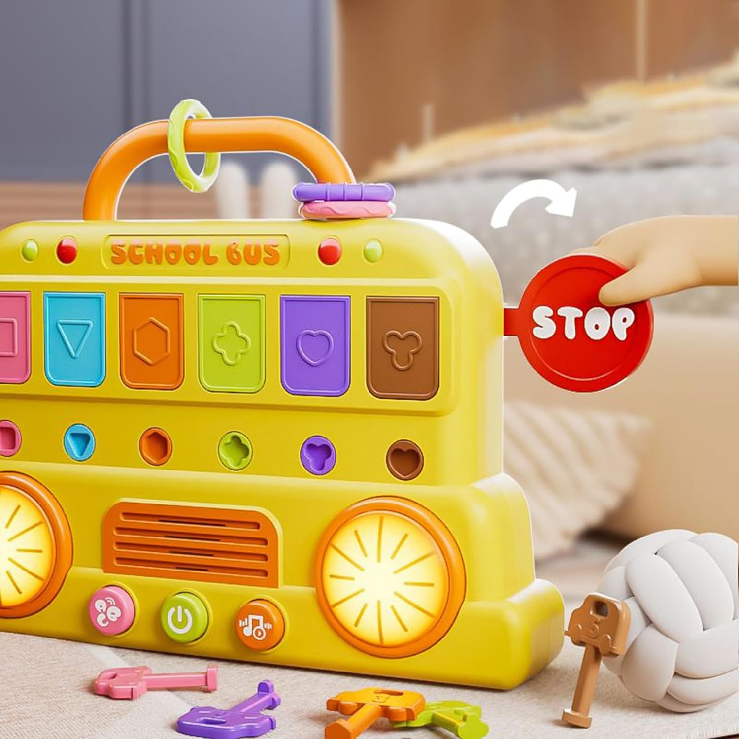 6in1 Multifunctional School Bus Activity Busy Board for Toddlers - B69
