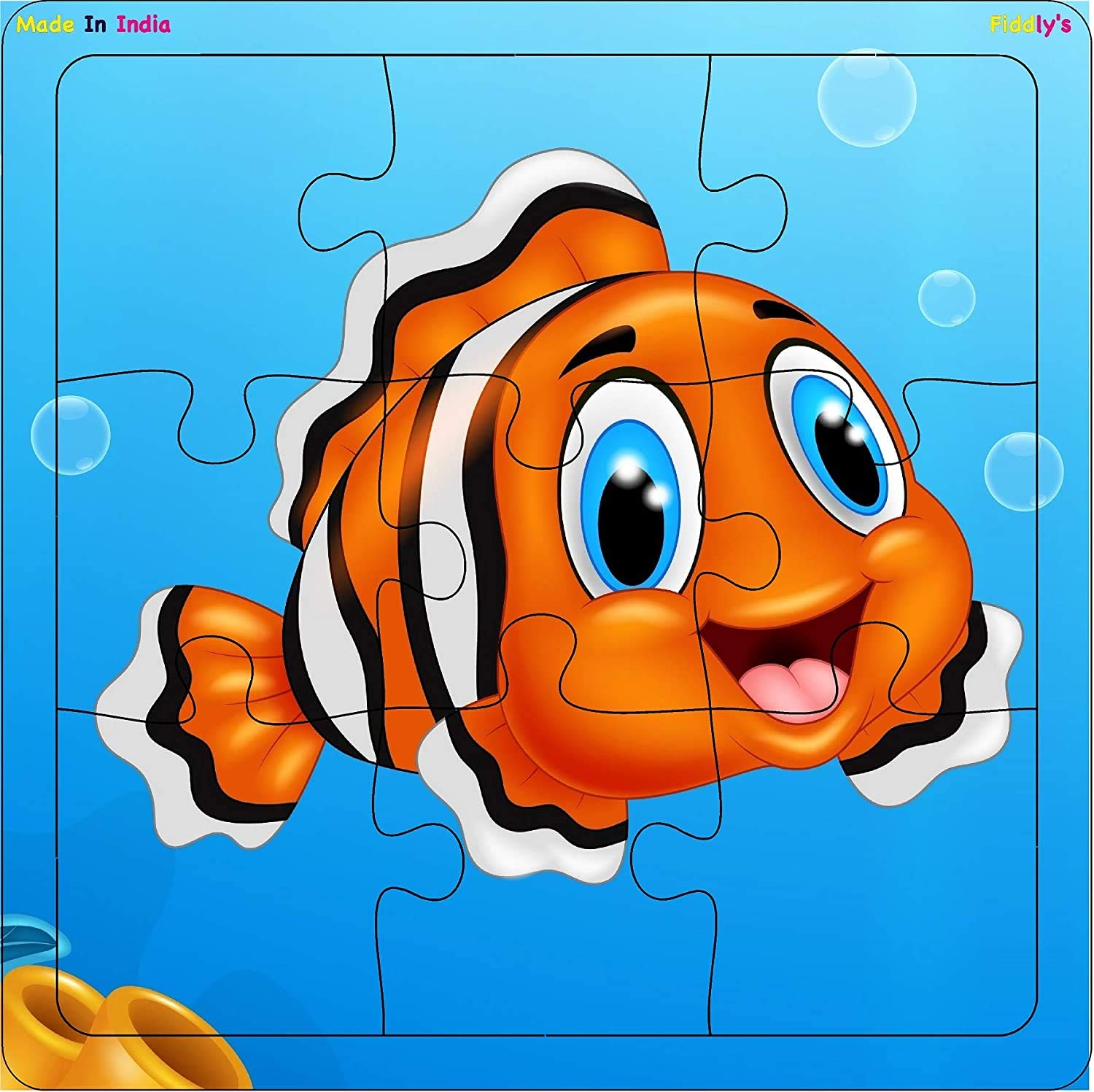 Wooden Jigsaw Pattern Puzzle random design - 9 Pieces - Default Title - Odeez | Educational Toys Pakistan 